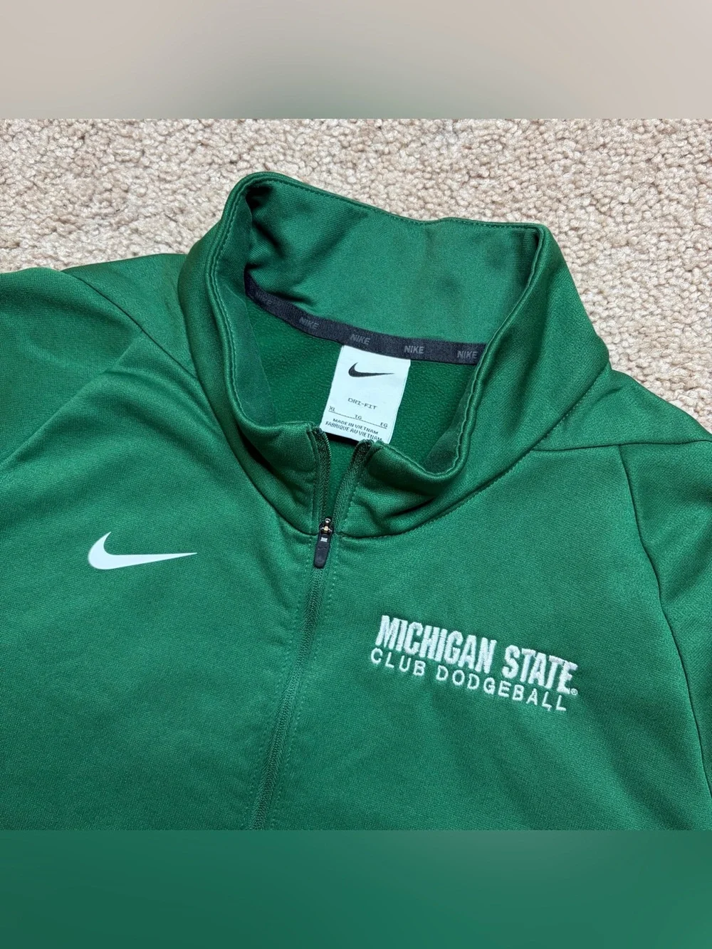 Michigan State University Club Dodgeball Nike 1/2 Zip Fleece